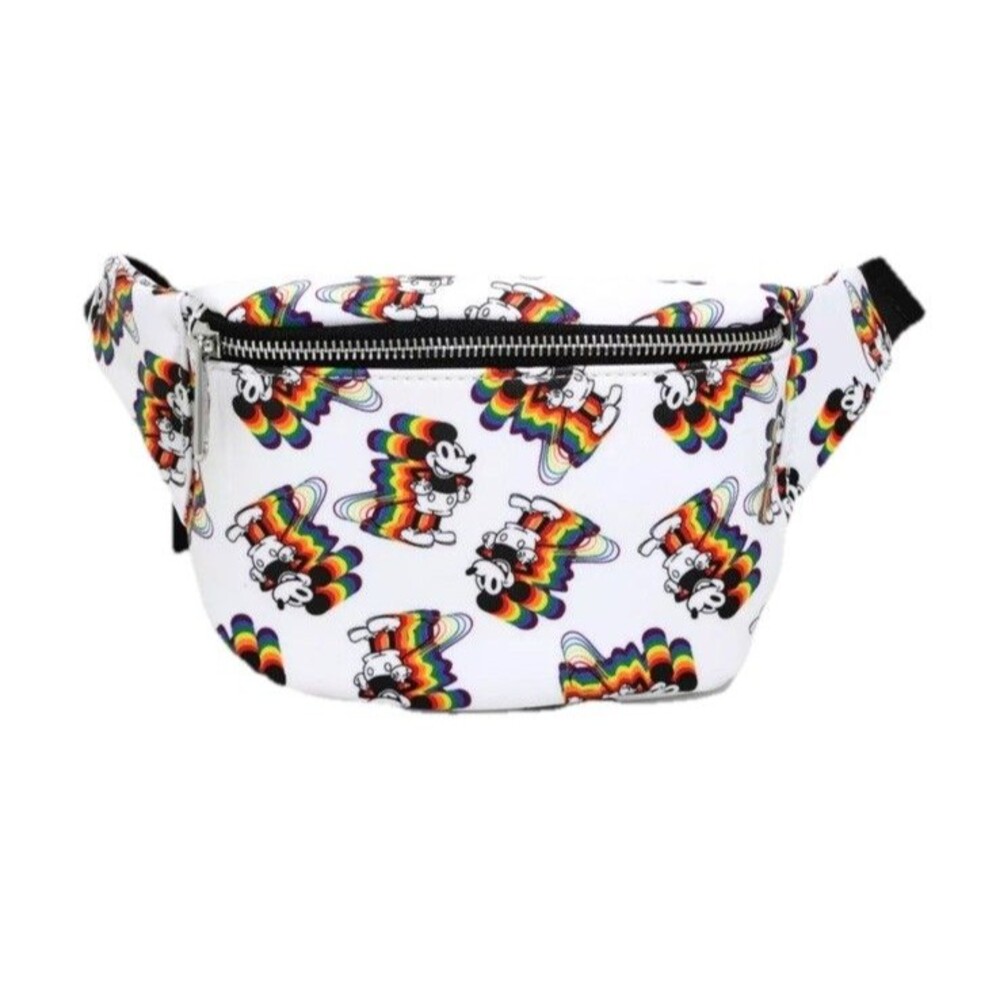 NWT Disney Loungefly Mickey Mouse Rainbow Fanny Pack Belt Bag Adjustable